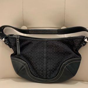 Coach Black Signature Hobo Purse